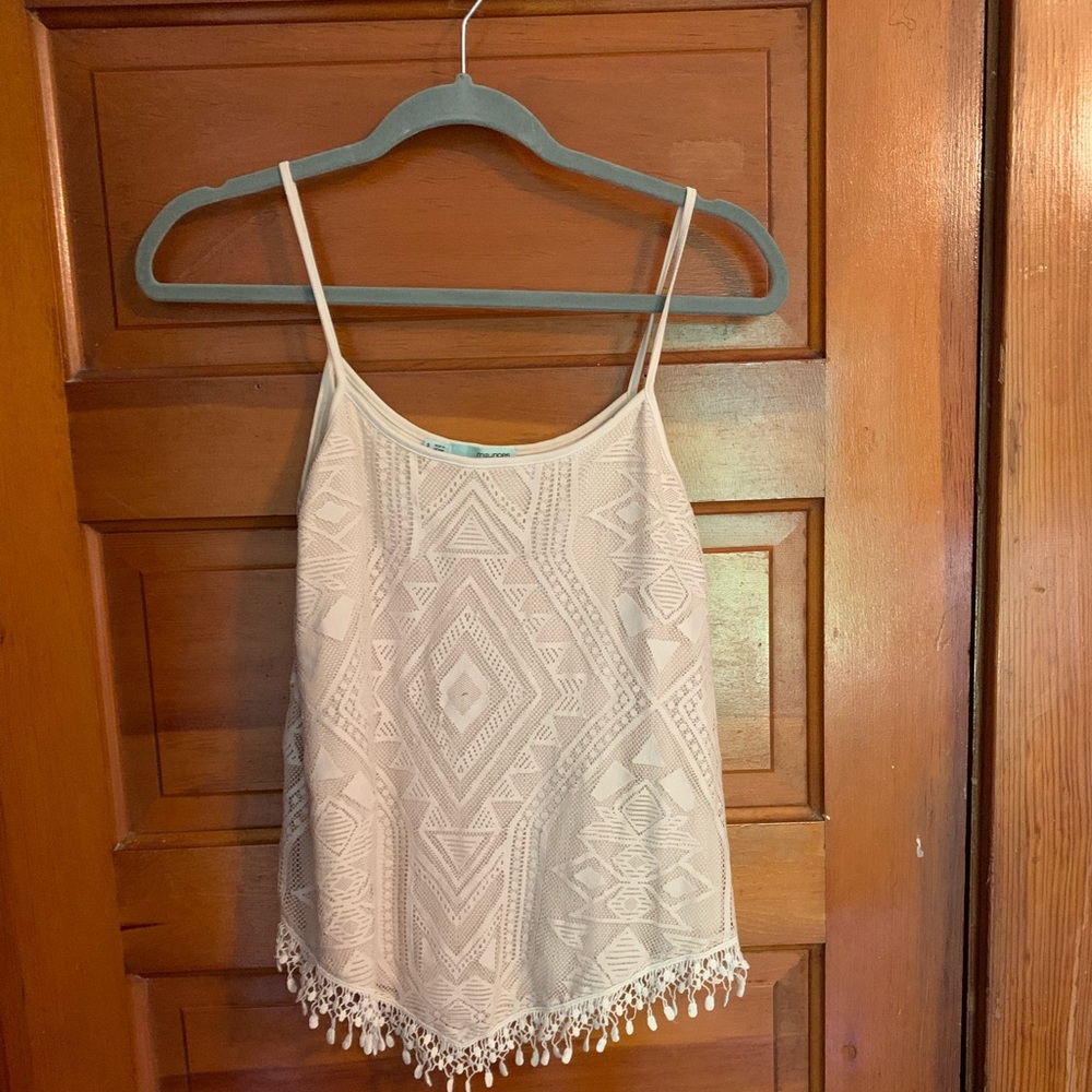 Maurices Off White Boho Tank Top